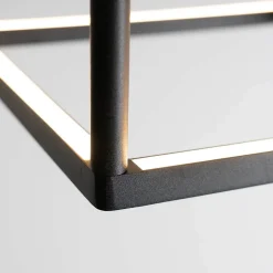 Plafonnier LED design rectangle noir - Stockholm