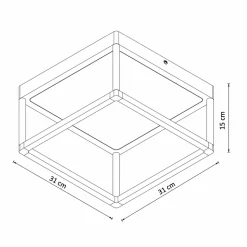 Plafonnier LED design rectangle noir - Stockholm