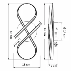 Plafonnier LED design ruban infini chrome - Acht