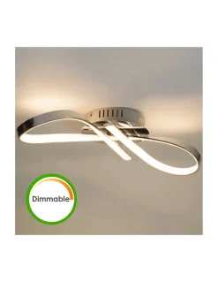 Plafonnier LED dimmable design ruban infini chromé - Acht