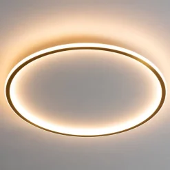 Plafonnier LED dimmable rond 60 cm cercle doré - Alessia