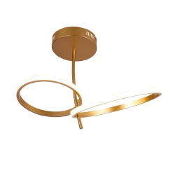 Plafonnier LED double anneau doré - Bellagio