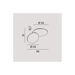 Plafonnier LED DRUM en métal Noir Doré mat 33W Perenz