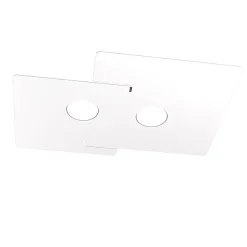 Plafonnier LED ECHO Top Light en métal blanc rectangulaire avec 2 douilles d'ampoule Gx53