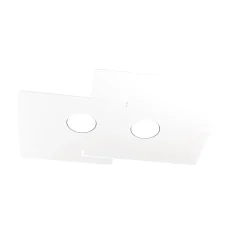 Plafonnier LED ECHO Top Light en métal blanc rectangulaire avec 2 douilles d'ampoule Gx53