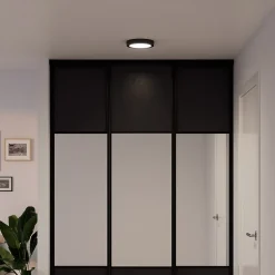 Plafonnier LED integrée 12W 1200lm noir Ø21,5cm GoodHome, Aius