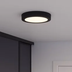 Plafonnier LED integrée 12W 1200lm noir Ø21,5cm GoodHome, Aius