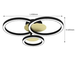 Plafonnier LED intégré 19.2W IP20 blanc chaud Dunalux l.25 x L.35 x H.8 cm