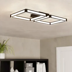 Plafonnier LED intégrée Altaflor IP20 3040lm 24W L.65 x l.30x H.7 cm Eglo noir