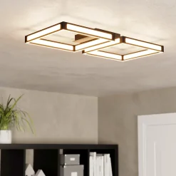 Plafonnier LED intégrée Altaflor IP20 3040lm 24W L.65 x l.30x H.7 cm Eglo noir