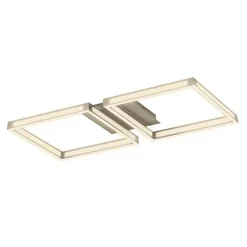 Plafonnier LED intégrée Altaflor IP20 3040lm 24W L.65 x l.30x H.7 cm Eglo nickelé mat