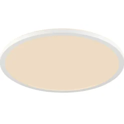 Plafonnier LED intégrée dimmable 3000lm 24W IP44 blanc froid, blanc neutre et blanc chaud GoodHome Flush blanc mat h.2.5 x ø42 cm