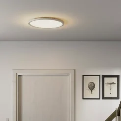 Plafonnier LED intégrée dimmable 3000lm 24W IP44 blanc froid, blanc neutre et blanc chaud GoodHome Flush blanc mat h.2.5 x ø42 cm