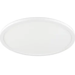 Plafonnier LED intégrée dimmable 3000lm 24W IP44 blanc froid, blanc neutre et blanc chaud GoodHome Flush blanc mat h.2.5 x ø42 cm
