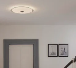 Plafonnier LED intégrée dimmable 2400lm 24W blanc chaud et blanc neutre GoodHome Angoon blanc H.4.9 x Ø40 cm