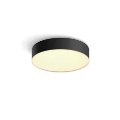 Plafonnier LED intégrée Enrave connecté intensité variable Philips Hue IP20 9,6W 950lm ⌀ 26,1 cm noir
