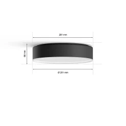 Plafonnier LED intégrée Enrave connecté intensité variable Philips Hue IP20 9,6W 950lm ⌀ 26,1 cm noir