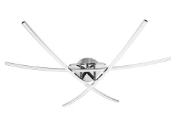 Plafonnier LED intégrée 3400lm 32W blanc chaud GoodHome Alani effet chromé L.90 x l.78 x H.11.5 x Ø90 cm