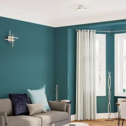 Plafonnier LED intégrée 2100lm 21W blanc chaud GoodHome Alani effet chromé L.57 x l.50 x H.9.5 x Ø57 cm