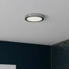 Plafonnier LED intégrée 1200lm 12W blanc froid GoodHome Aius effet chromé H.2.5 x Ø21.5 cm