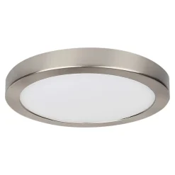Plafonnier LED intégrée 1200lm 12W blanc froid GoodHome Aius effet chromé H.2.5 x Ø21.5 cm
