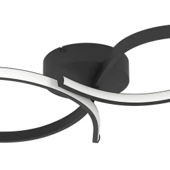 Plafonnier LED intégrée Serpins acier noir IP20 L.60 x l.34 x H.7,5 cm Eglo