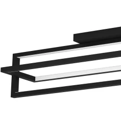 Plafonnier LED intégrée Siberia IP20 4400lm 34W L.78 x l.16x H.23,5 cm Eglo noir dimmable avec télécommande