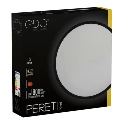 Plafonnier LED intégrée 18W 1800 lm anneau noir 29,5 cm 3000K blanc chaud IP44 PERETI EDO777611 EDO