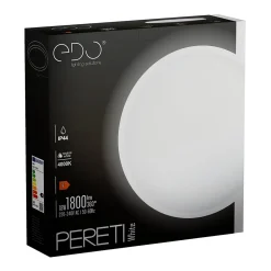 Plafonnier LED intégrée 18W 1800 lm anneau blanc 29,5 cm 4000K blanc neutre IP44 PERETI EDO777608 EDO