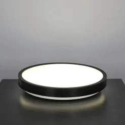 Plafonnier LED intégrée 18W 1800 lm anneau noir 29,5 cm 4000K blanc neutre IP44 PERETI EDO777609 EDO