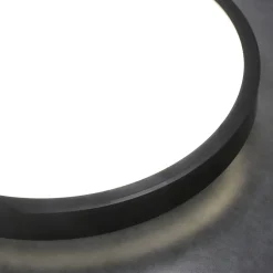 Plafonnier LED intégrée 18W 1800 lm anneau noir 29,5 cm 4000K blanc neutre IP44 PERETI EDO777609 EDO