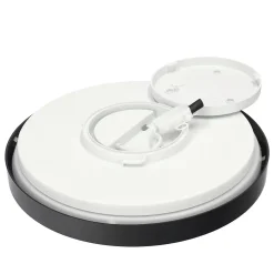 Plafonnier LED intégrée 18W 1800 lm anneau noir 29,5 cm 4000K blanc neutre IP44 PERETI EDO777609 EDO