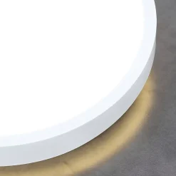 Plafonnier LED intégrée 18W 1800 lm anneau blanc 29,5 cm 3000K blanc chaud IP44 PERETI EDO777610 EDO