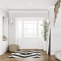 Plafonnier LED intégrée 18W 1800 lm anneau blanc 29,5 cm 3000K blanc chaud IP44 PERETI EDO777610 EDO