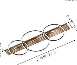 Plafonnier LED intégrée 109W Eglo Boyal blanc chaud L.101 x l.40 x H.9.5 cm