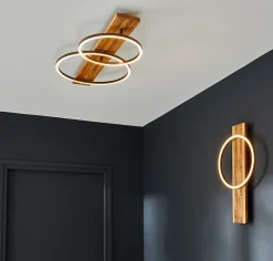 Plafonnier LED intégrée 2x12W Eglo Boyal blanc chaud L.78 x l.40 x H.9 cm