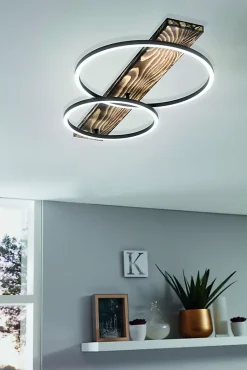 Plafonnier LED intégrée 2x12W Eglo Boyal blanc chaud L.78 x l.40 x H.9 cm