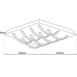 Plafonnier LED 'Manchester' Socle en fer/ Acier inoxydable Tôle décorative avec tube en aluminium