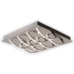 Plafonnier LED 'Manchester' Socle en fer/ Acier inoxydable Tôle décorative avec tube en aluminium