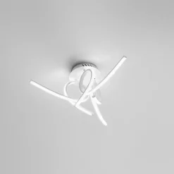 Plafonnier LED moderne Tosca 45W 2500lm lumière chaude 3000K, aluminium blanc satiné, diffuseur opale, design artistique