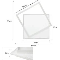 Plafonnier LED NETTLIFE - Plafonnier LED carré blanc à intensité variable 44 W pour chambre à coucher