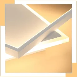 Plafonnier LED NETTLIFE - Plafonnier LED carré blanc à intensité variable 44 W pour chambre à coucher