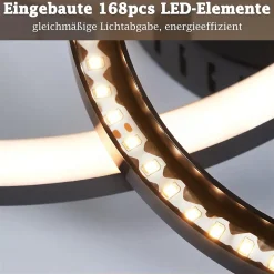 Plafonnier LED Nettlife 40 cm - 23 W - Lampe de cuisine 3 000 K - Blanc chaud - Lampe de salon moderne 2 anneaux