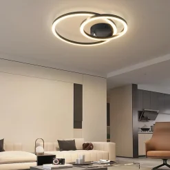 Plafonnier LED Nettlife 40 cm - 23 W - Lampe de cuisine 3 000 K - Blanc chaud - Lampe de salon moderne 2 anneaux