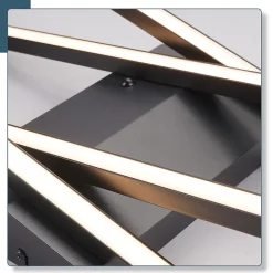 Plafonnier LED NETTLIFE noir 36W dimmable pour salon, bureau, chambre d'enfant