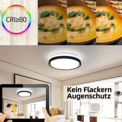 Plafonnier LED NETTLIFE salon 30CM Dimmable avec télécommande Plafonnier moderne couloir