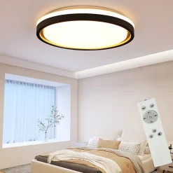 Plafonnier LED NETTLIFE salon 30CM Dimmable avec télécommande Plafonnier moderne couloir