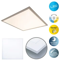 Plafonnier LED NICO metal plastique blanc LED fixes nombreuses fonctions pour bureau cabinet ou atelier 59,5 x 59,5 cm