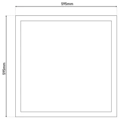 Plafonnier LED NICO metal plastique blanc LED fixes nombreuses fonctions pour bureau cabinet ou atelier 59,5 x 59,5 cm