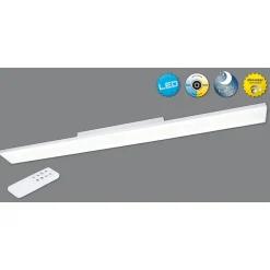 Plafonnier LED Panel 'CARENTE' longueur 119,5 cm, sans cadre, nombreuses fonctions, en métal et plastique, blanc, LED intégrées
